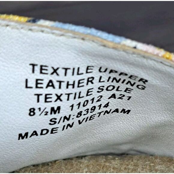 Tory Burch Benton Open Toe Women's Sz 8.5 Espadrille Slides Ribbon Weave Floral - Picture 8 of 9